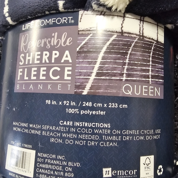 Life Comfort queen-size sherpa fleece blanket - Picture 3 of 5